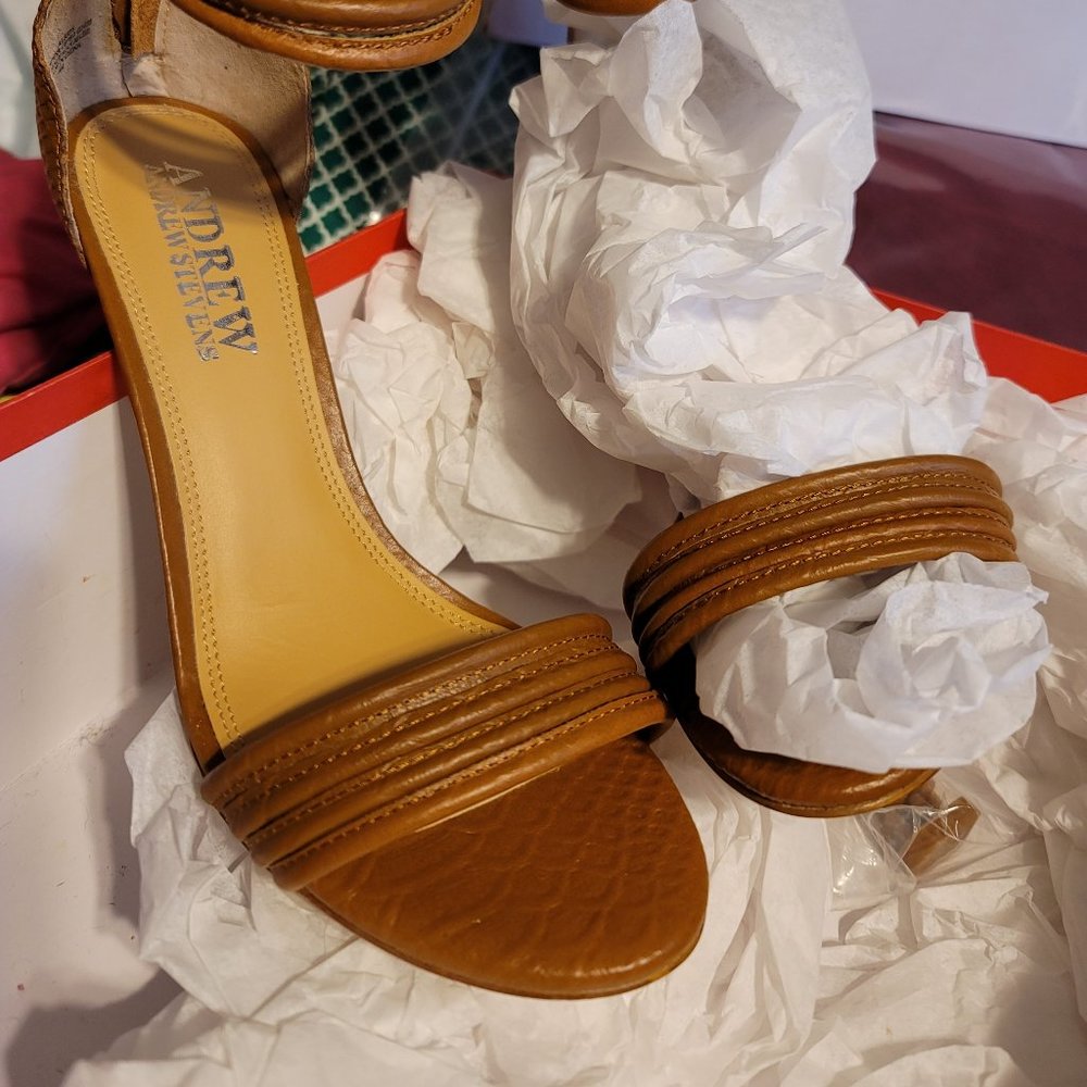 Andrew Stevens Alexia in Ginger Leather Sandals